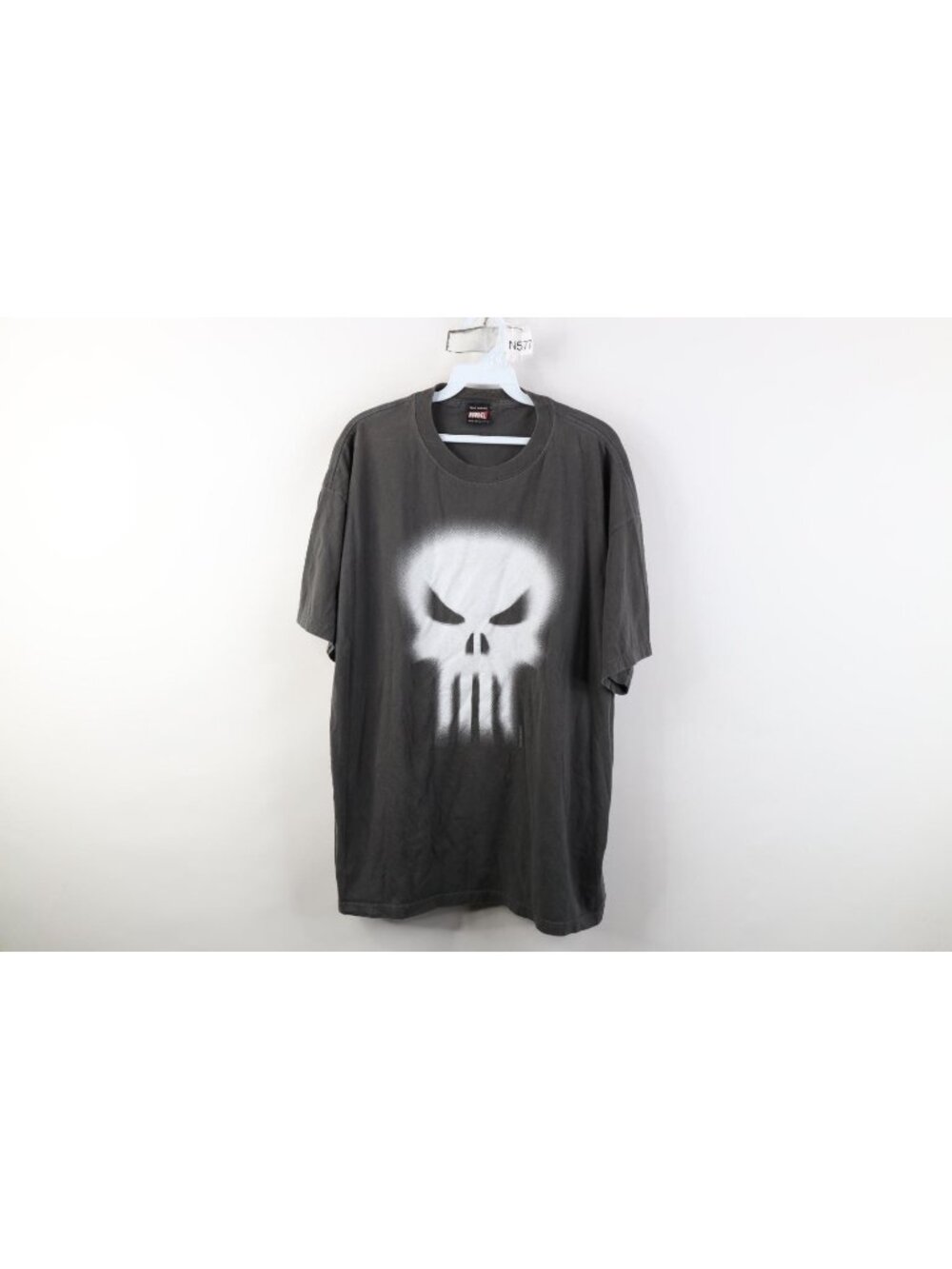 Vintage Y2K 2004 Marvel Comics Mens XL Faded The Punisher Skull T-Shirt Gray